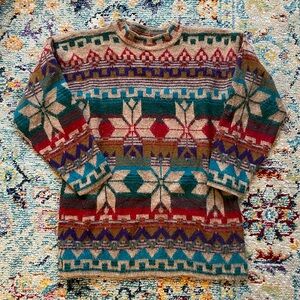 Fun Vintage Wool Patterned Sweater